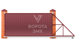 Откатные ворота 2000×2100 из профлиста ЗМК-7795