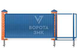 Откатные ворота 2800×2000 из сэндвич панелей ЗМК-7824